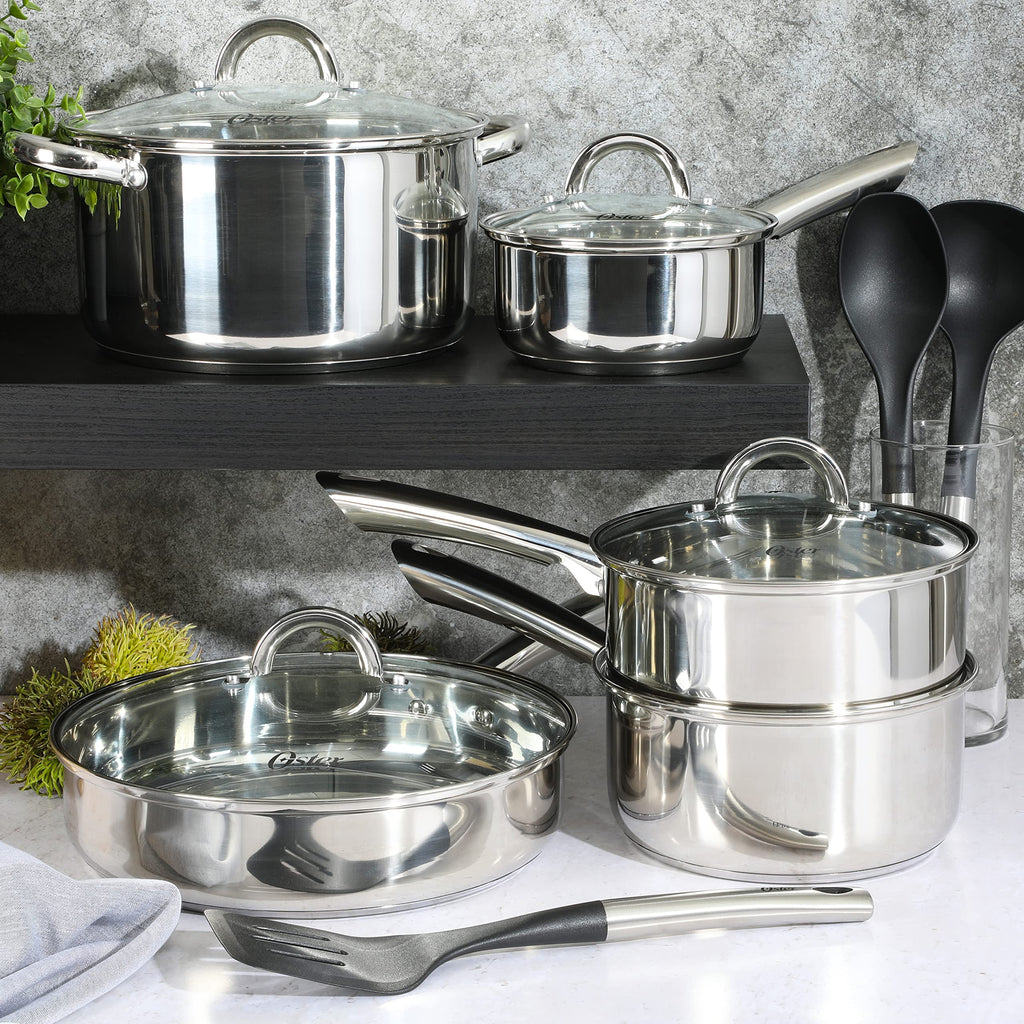 12-Piece Stainless Steel Non-Stick Cookware Set C94747