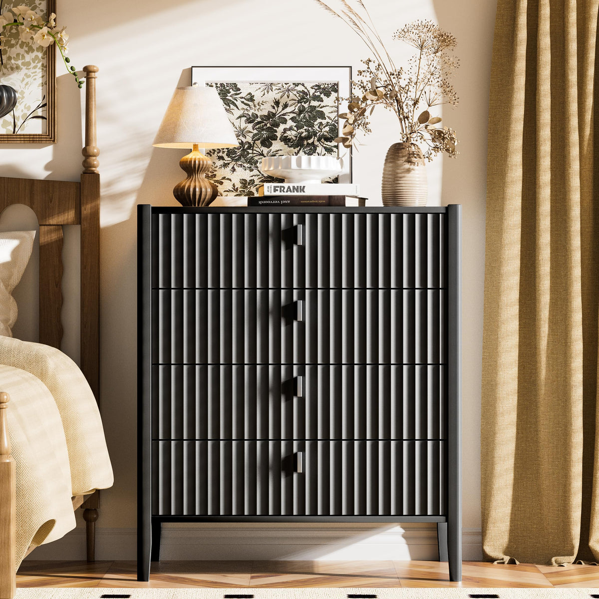 Black 4 Drawer Dresser U631
