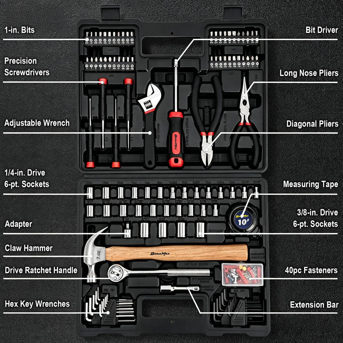 156-Piece Tool Kit with Storage Case W5364