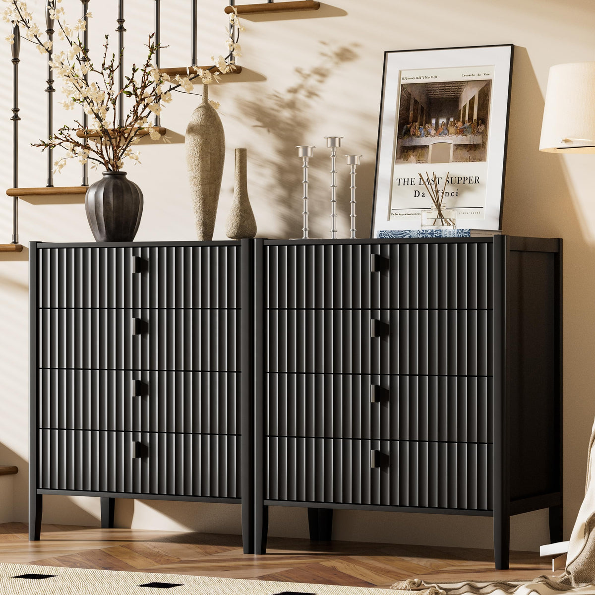 Black 4 Drawer Dresser U631