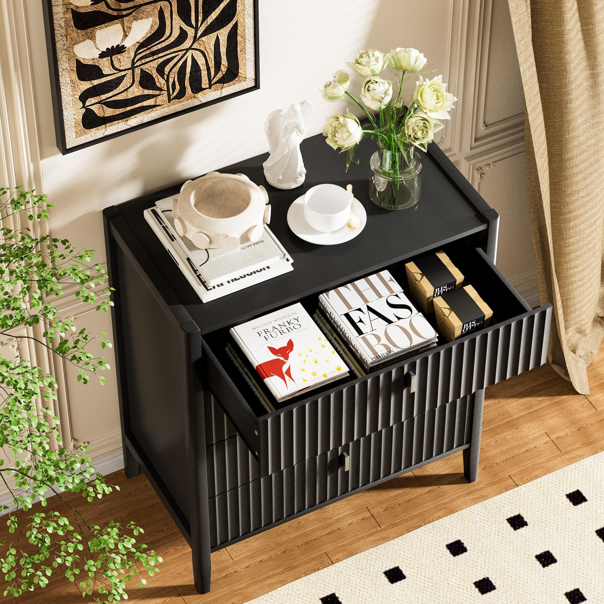 Black 4 Drawer Dresser U631